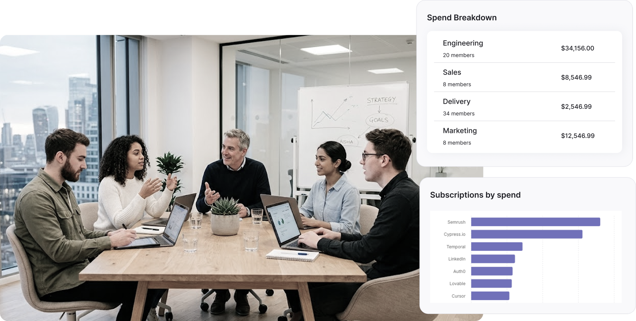 Operations and IT team reviewing software usage in ClearSpend AI
